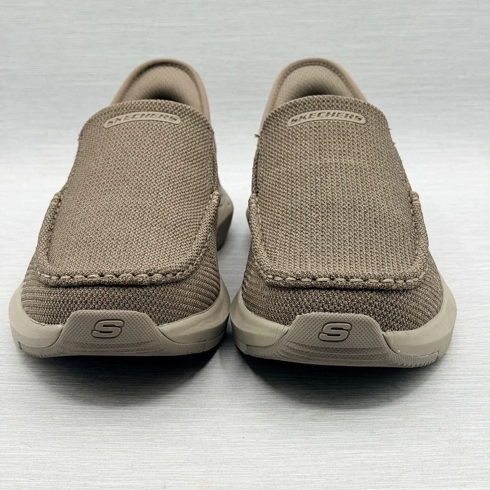 Skechers Slip Ins Men's 8 4E Extra Wide Loafers Taupe Memory Foam Ralven 204804